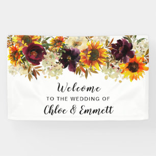 Rustic Boho Autumn Floral Wedding Welkom Spandoek