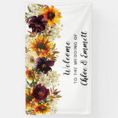 Rustic Boho Autumn Floral Wedding Welkom Spandoek (Verticaal)