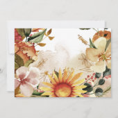 Rustic Boho Autumn Sunflower 40th Birthday Party Kaart (Achterkant)