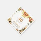 Rustic Boho Autumn Sunflower 40th Birthday Party Servet (Hoek)