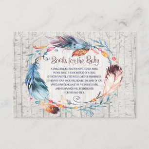 Rustic Boho Baby shower Bohemiaanse boeken voor Ba Informatiekaartje