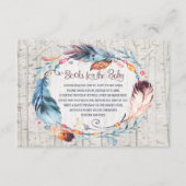 Rustic Boho Baby shower Bohemiaanse boeken voor Ba Informatiekaartje (Voorkant)