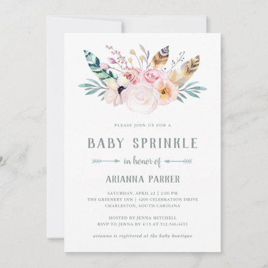 Rustic Boho Baby Sprinkle Kaart (Voorkant)