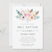 Rustic Boho Baptism Kaart (Voorkant)