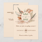 Rustic Boho Bewaar de datum Save The Date (Voorkant / Achterkant)