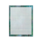 Rustic Boho Blue Green - Blue Wide Lined 8,5 x11" Notitieblok (Linkerzijde)
