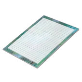 Rustic Boho Blue Green - Blue Wide Lined 8,5 x11" Notitieblok (Schuin)