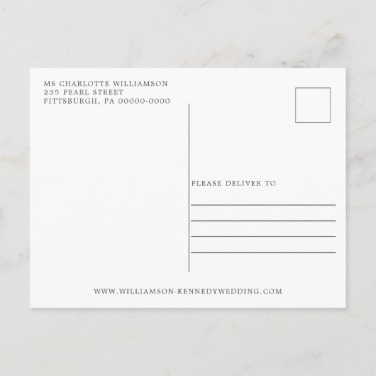 Rustic Boho Blush Floral Antlers Save the Date Ann Aankondigingskaart (Achterkant)