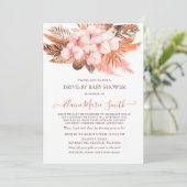 Rustic Boho Blush Pampas drive by Baby shower Kaart (Staand voorkant)