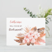 Rustic Boho Blush Pampas zal je zijn Kaart (Staand voorkant)