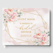 Rustic Boho Blush Pink Gold Glitter Vrijgezellenfe Gastenboek (Voorkant)