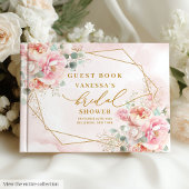 Rustic Boho Blush Pink Gold Glitter Vrijgezellenfe Gastenboek