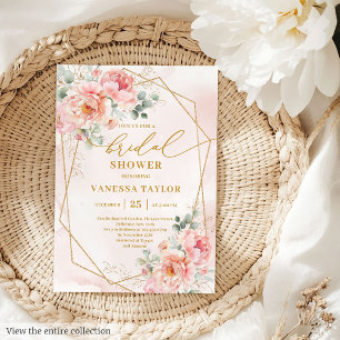 Rustic Boho Blush Pink Gold Glitter Vrijgezellenfe Kaart