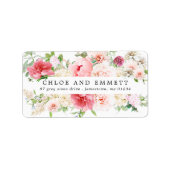 Rustic Boho Blush Pink Peony Floral Address Etiket (Voorkant)