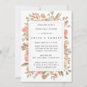 Rustic Boho Blush Roos Floral repesal Dinner Kaart