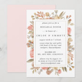 Rustic Boho Blush Roos Floral repesal Dinner Kaart (Voorkant / Achterkant)