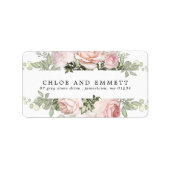 Rustic Boho Blush Roze Floral Adres Etiket (Voorkant)