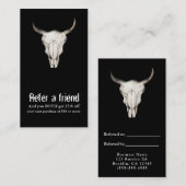 Rustic Boho Bohemian Koe Bull Verwijs een vriend Aanbevelingskaartje (Voorkant / Achterkant)