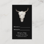 Rustic Boho Bohemian Koe Bull Verwijs een vriend Aanbevelingskaartje (Achterkant)