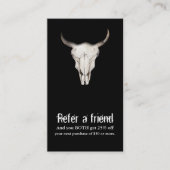 Rustic Boho Bohemian Koe Bull Verwijs een vriend Aanbevelingskaartje (Voorkant)