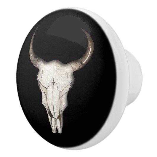 Rustic Boho Bohemian Koe Bull Western land Keramische Knop (Rechts)