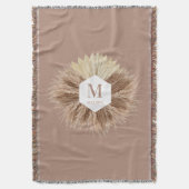 Rustic Boho Bohemian Pampas Grass Monogram Deken (Voorkant Verticaal)