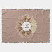 Rustic Boho Bohemian Pampas Grass Monogram Deken (Voorkant)