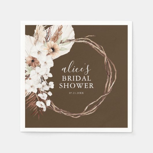 Rustic Boho Botanical Bridal Shower Servet (Voorkant)