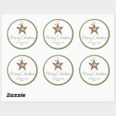 Rustic Boho Botanical Holiday Gift Tag Round Label (Vel)