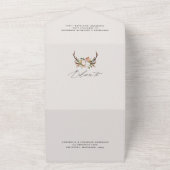 Rustic Boho Botanical Script Wedding Invitation All In One Uitnodiging (Buitenkant)