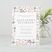 Rustic Boho Botanical White Grey Vrijgezellenfeest Kaart (Staand voorkant)