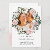 Rustic Boho Botanical Wreath Photo Wedding Save The Date (Voorkant / Achterkant)