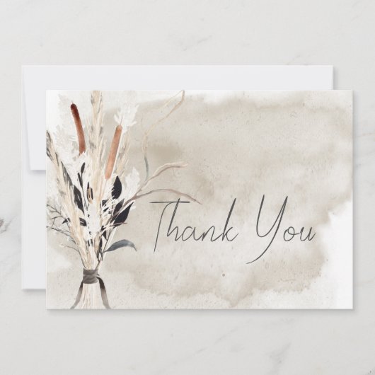 Rustic Boho Bouquet Modern - Hartelijk dank Bedankkaart (Voorkant)