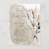 Rustic Boho Bouquet Modern Vrijgezellenfeest Invit Briefkaart (Voorkant)