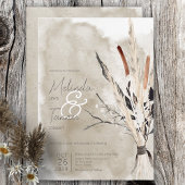 Rustic Boho Bouquet Modern Wedding Invitation Kaart