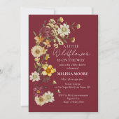 Rustic Boho Bourgondië Wildflower Baby shower Kaart (Voorkant)