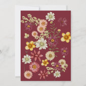 Rustic Boho Bourgondië Wildflower Baby shower Kaart (Achterkant)