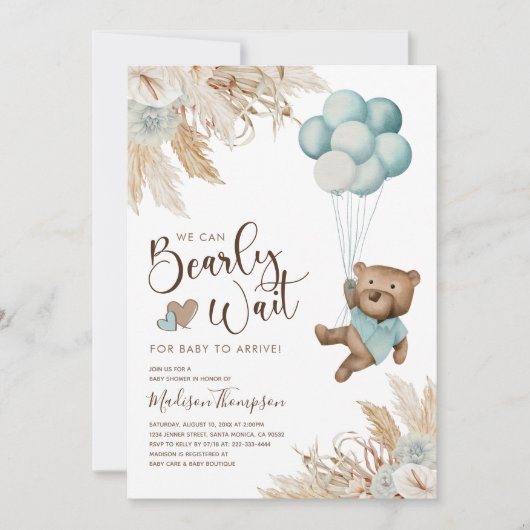 Rustic Boho Boy Beer Baby shower Uitnodiging (Voorkant)