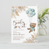 Rustic Boho Boy Beer Baby shower Uitnodiging (Staand voorkant)