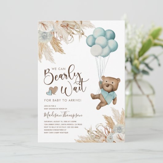 Rustic Boho Boy Beer Baby shower Uitnodiging (Staand voorkant)