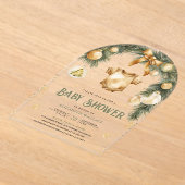 Rustic Boho Boy Winter Christmas Baby shower Acryl Uitnodigingen (Laagn)