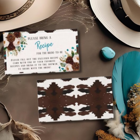 Rustic Boho Bridal Display Shower Turquoise Informatiekaartje