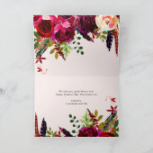 Rustic Boho Burgundy Floral | Happy Moederdag Kaart (Binnen)