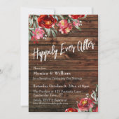 Rustic Boho Burgundy Red Floral, gelukkig nog na Kaart (Voorkant)