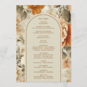 Rustic Boho Burnt Orange Ivory Olive Program Programmakaart (Achterkant)