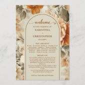 Rustic Boho Burnt Orange Ivory Olive Program Programmakaart (Voorkant)