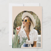 Rustic Boho cactus pampas boogfoto afstuderen Kaart (Achterkant)