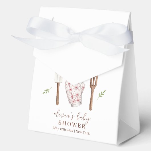 Rustic Boho Chef Keukenspullen Baby shower Bedankdoosjes (Voorkant)
