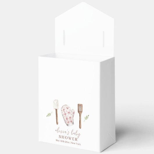 Rustic Boho Chef Keukenspullen Baby shower Bedankdoosjes (Open)