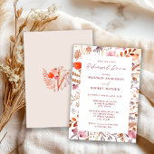 Rustic Boho Chic Bege Wildflowers Rehearsal Dinner Kaart